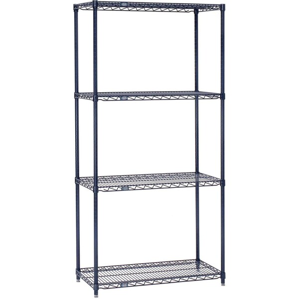 Nexel Nexelon Wire Shelving, Blue Epoxy, 36W X 24D X 74H 24367N - main
